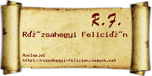 Rózsahegyi Felicián névjegykártya
